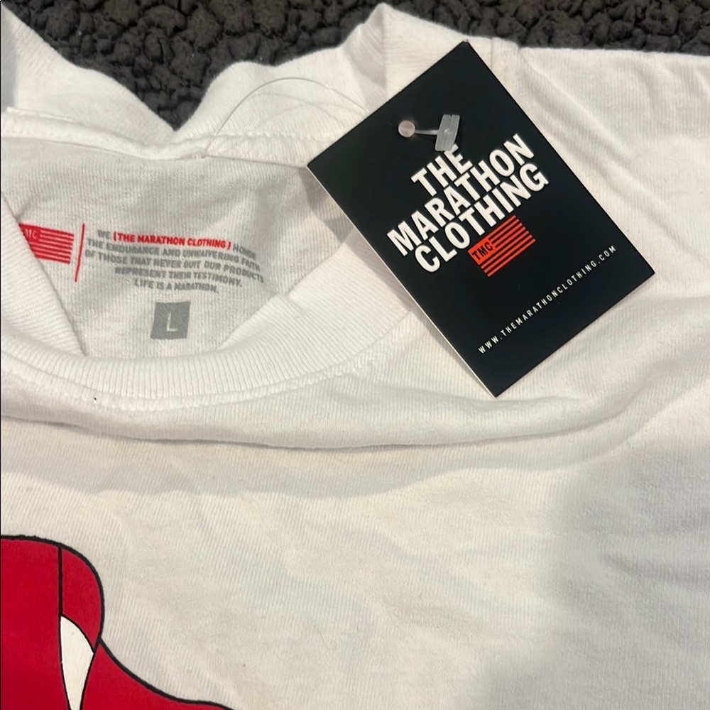 The Marathon Clothing White and Red Short Sleeve Tee